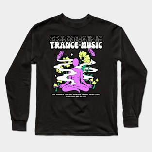 TRANCE  - Music Meditation (violet/lime) Long Sleeve T-Shirt